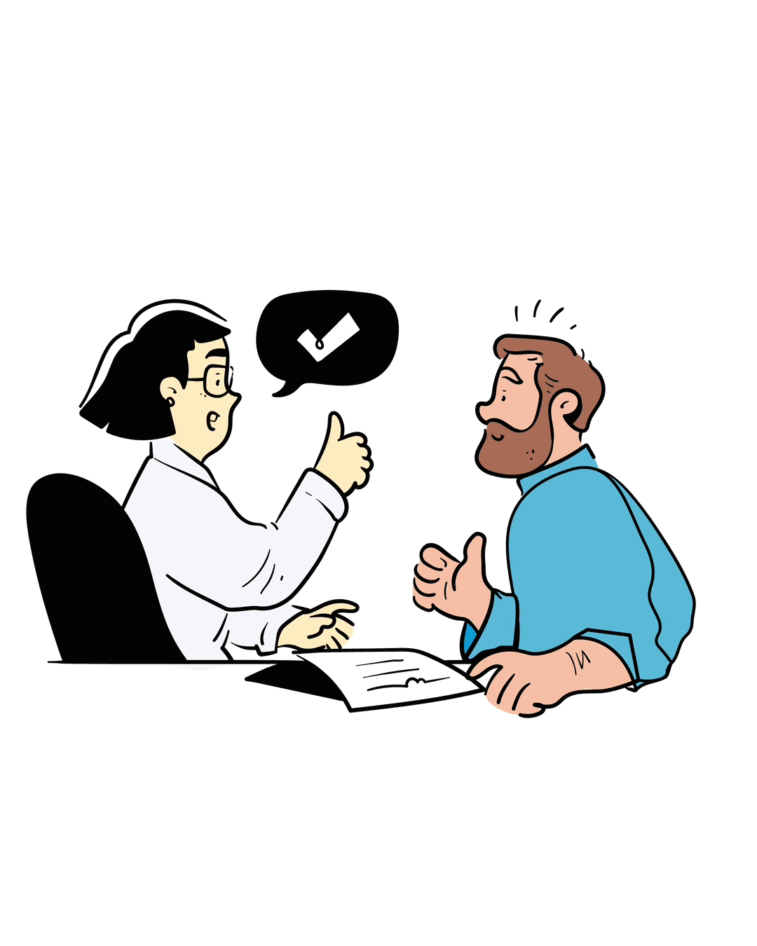 Healthcare discussion between doctor and patient